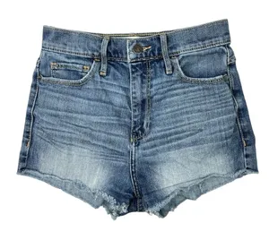 Abercrombie & Fitch Newyork Women's Blue High Rise Raw Hem Denim Mini Shorts 0 thumbnail 1