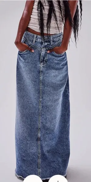 We The Free ( Free people)High-Waist Long Denim Skirt in Blue size 6 thumbnail 1