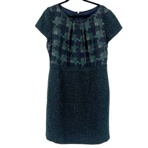Talbots Tweed Dress Sz 16P Office Preppy Old Money Academia Mix Media Metallic thumbnail 2