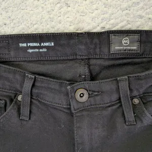 AG Adriano Goldschmied The Prima Ankle Cigarette Jeans Black Raw‎ Hem 25R thumbnail 7