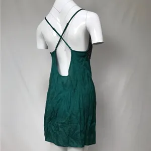 Free People Emerald Green Mini Slip‎ Dress Size Medium thumbnail 6