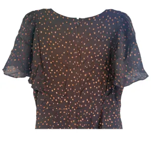 Madewell‎ Metallic Copper Clipdot Wrap Mini Dress Black Womens 12 NEW thumbnail 11
