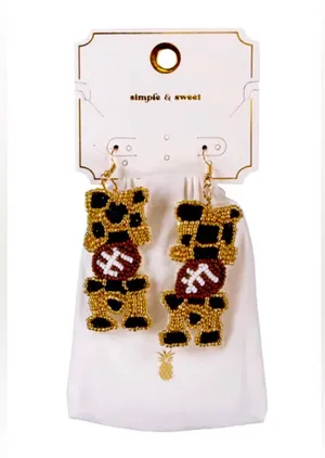 Simply Southern NWT Beaded Football Mom Earrings thumbnail 1