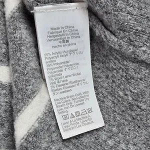 J. Crew Gray White Relaxed Stripe Turtleneck Sweater Dress XS Wool Blend BC720‎ thumbnail 5