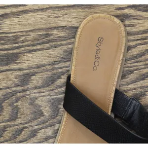 Style & Co. Womens Elliee Flat Sandals 10020656300 Black / Brown 10.5M thumbnail 7