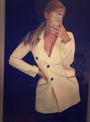 Cream Double Breasted Blazer or Mini Dress XS NEW thumbnail 1