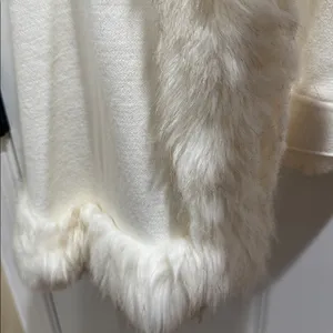 Cream Faux Fur Trim Women's Wrap thumbnail 3