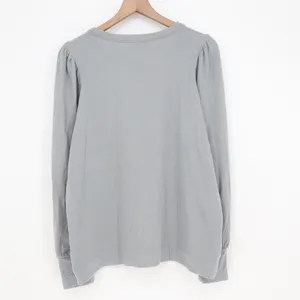 LOFT Top Womens XL Puff Sleeve Dusty Blue Crew Neck Knit Shirt Excellent thumbnail 4