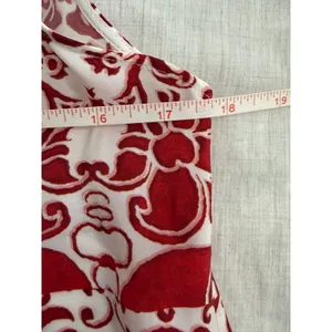 Alice + Olivia Shirt Dress Dress Womens S Red White Damask Flutter Sleeve thumbnail 5