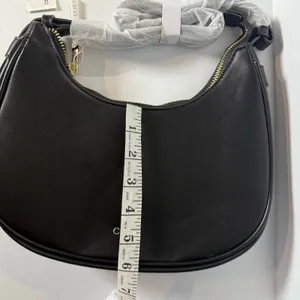 CLUCI Black Hobo Shoulder Bag Vegan Leather Baguette Purse Gold Hardware NWT thumbnail 5