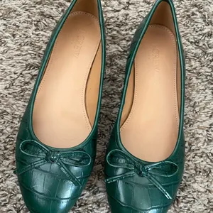 Green leather ballet flats thumbnail 3
