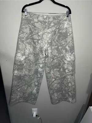 Refrain Los Angeles Super Wide Leg Gray Camo Cargo Streetwear Denim Jeans thumbnail 8