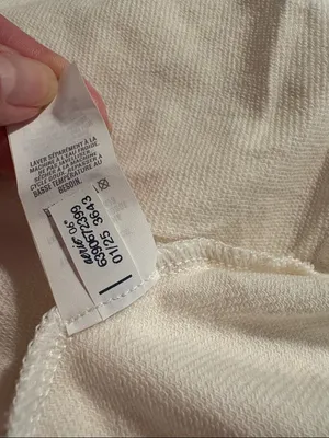 NWT Aerie Peplum Hoodie medium Ivory Oversized 100% Cotton Balloon Sleeve thumbnail 8