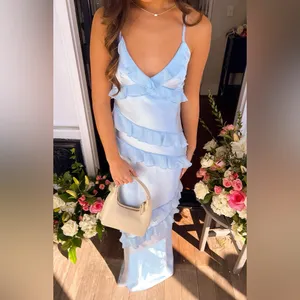 Beginning Boutique Inara Blue Ruffle Maxi Dress - Size 12 thumbnail 4