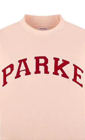 PARKE Womens Valentine's Varsity Mockneck Peony & Crimson size Small/Medium New thumbnail 1