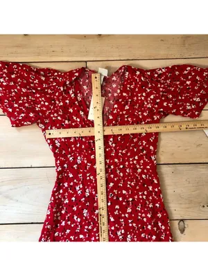 A New Day NWT Women's Short Sleeve Maxi Sundress Red Floral Size 2 thumbnail 11