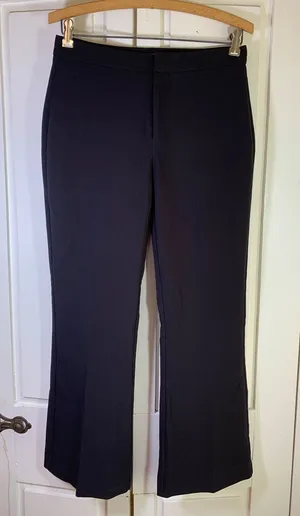 Nine West Womens Kick Flare Dress Pants Dull Black Size 4‎ Cropped Trousers READ thumbnail 1