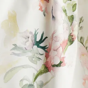 H&M Off-The-Shoulder Poplin Floral Midi Dress – White/Pink/Green Sz L thumbnail 4