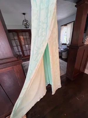 Garden of Romance Mint Green Floral Burnout Strapless Maxi Dress thumbnail 2