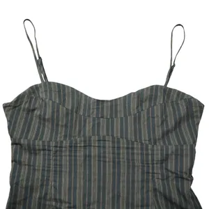 Princess‎ Polly Pinstripe Corset Top Grey Brown Stripe Sweetheart Camisole Party thumbnail 2