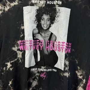Whitney Houston I Will Always Love You bleach dye shirt size XL thumbnail 2