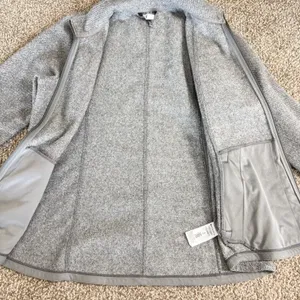 Athleta Stroll Fleece Full Zip‎ Jacket Heathered Grey XL Mock Neck Activewear thumbnail 6