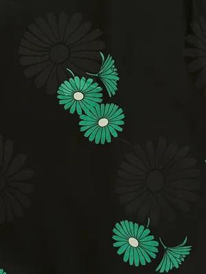 Ann Taylor Green Floral Jacquard Black Flounce Shift Dress with Pockets Size 8 thumbnail 9