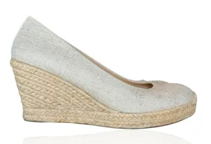 J. Crew Women's 8.5 Seville Espadrille Slip On Wedges Heels Gold Metallic Beachy thumbnail 1