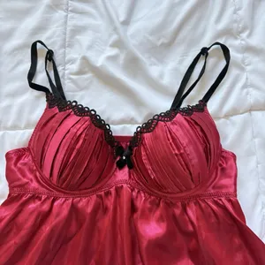 Womens Size Small Red Black‎ Nightie Lingerie Babydoll Grunge Vampire Valentines thumbnail 3