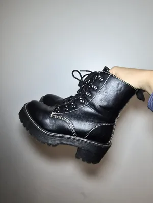 Black Grunge Platform Combat Boots 6M Madden Girl Punk Modern thumbnail 10