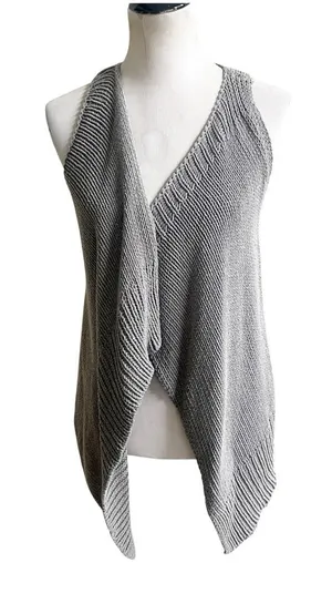 Theory Women’s Draped Knit Vest Size Large Gray Minimalist Quiet Luxury thumbnail 1