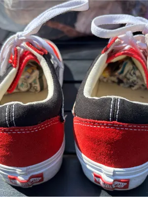 Vans Kids Red & Black Checkerboard Low-Top Sneakers thumbnail 4