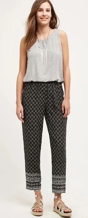 Anthropologie Hei Hei Rhodes Jumpsuit‎ Sleeveless Printed Gray Black Size Small thumbnail 1