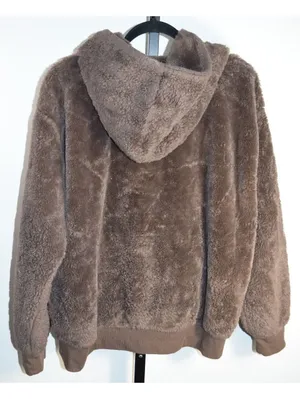 No Boundaries Brown Fuzzy Fleece Hoodie Size XL (16-18) – Leopard Star Pullover thumbnail 2