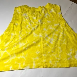 NWOT Lululemon All‎ Yours Cropped Cotton Tank Top Tie Dye Yellow Size 12 thumbnail 3