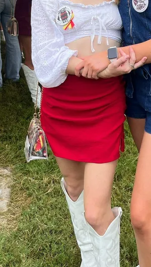 crimson game day skirt Red thumbnail 1