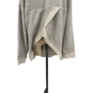 Free People Beach Gray Cowl Neck Split Back Oversized Sweatshirt Size Medium‎ thumbnail 10