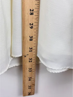 Show Me Your Mumu Ivory Tiered Babydoll Mini Dress XS V Neck Tie Back Bridal thumbnail 12