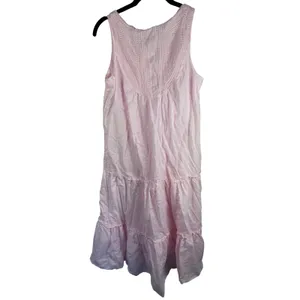 Soft‎ Surroundings Maxi Nightgown Womens Small Cotton Tiered Smocked Boho thumbnail 4