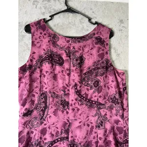 Vintage Y2K Soft Girl Pink Paisley Sheath Dress Feminine Cottagecore Retro Large thumbnail 4