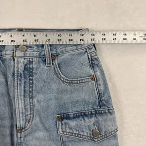 Denim Forum The 90s Mid-Rise Cargo Mini‎ Skirt Light Wash Blue Cotton Size 23 thumbnail 4