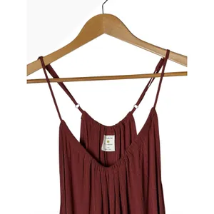 By Together Jumpsuit Women Small Rust Red Wide Asymmetric Leg Flowy Boho Cottage thumbnail 4