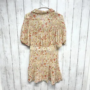 Free People Dress Women S Bonnie Mini Tea Combo Puff Sleeve‎ Button Down Cottage thumbnail 6