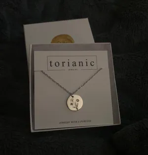 silver flower necklace thumbnail 2