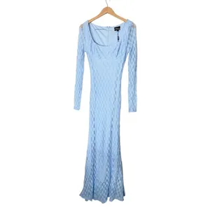 Bardot Celestia Blue Floral Lace Long Sleeve Midi Dress Size Large US Size 8 NEW thumbnail 2