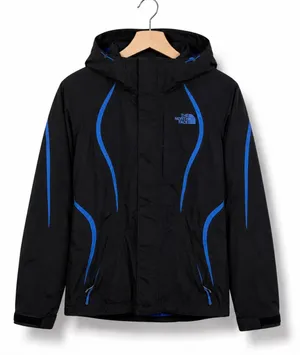 The North Face Womens XS Black‎ Blue Hooded Ski Shell Jacket Powder Skirt thumbnail 1