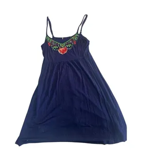 Vintage Y2K Purple Sleeveless Dress with Colorful Beaded Embellishment thumbnail 1