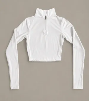 Vitality / Balance Athletica white cropped quarter zip 🤍 thumbnail 1