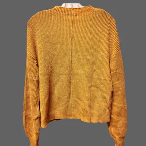 NWT Chunky Mustard Yellow‎ Crew Neck Knit Sweater Sz Small thumbnail 2