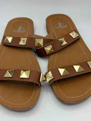 Corkys footwear daiquiri sandals in cognac women’s Sz 8 slip on vacation thumbnail 2